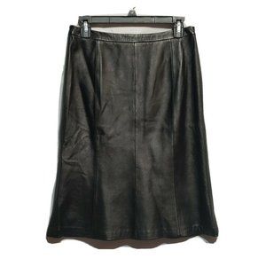 Kasper Black 100% Genuine Leather Skirt Size 6P
